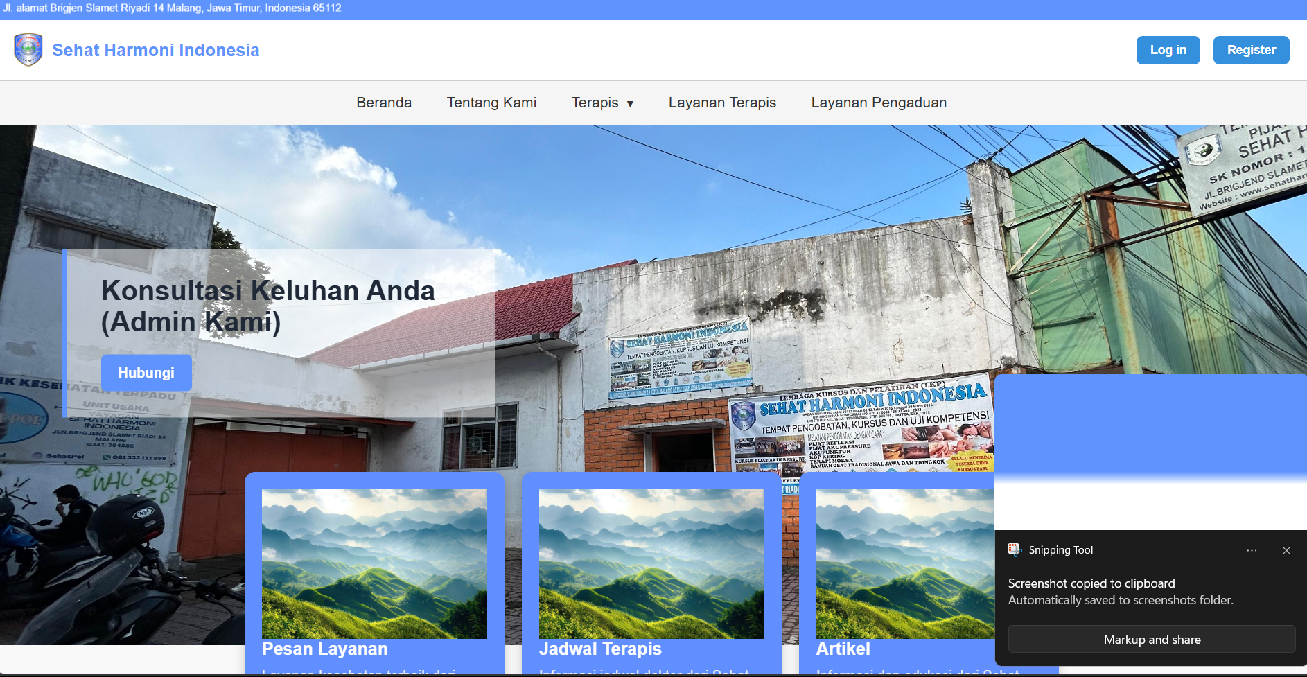 Web Klinik Sehat Harmoni Indonesia,
